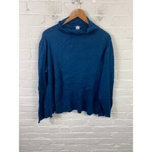 J. Jill Women's Mock Neck Pullover Sweater Long Sleeve Blue  Size XL Petite